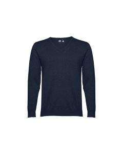 THC MILAN. Męski sweter V-neck z bawełny i poliamidu