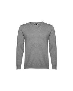 THC MILAN. Męski sweter V-neck z bawełny i poliamidu